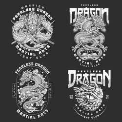 asian martial arts set sticker Vector Image