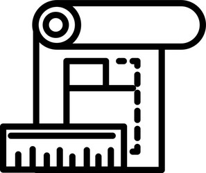 Blueprint ruler design architecture icon line vector