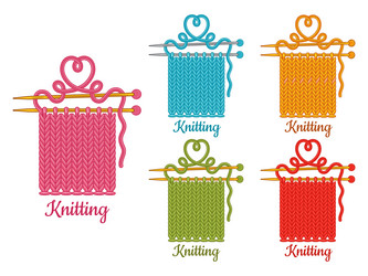 Hand crochet knitting crocheting hook with thread Vector Image