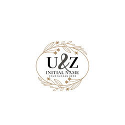 minimalist floral initial logo uz branding Vector Image