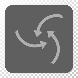 swirl arrows rounded square button vector image