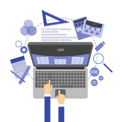 abstract flat of web design and development vector image