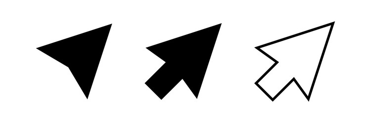 cursor line icon collection computer web arrows vector image