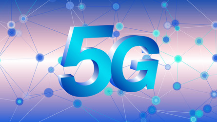 global technology connection 5g network 3d symbol vector