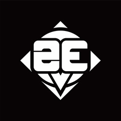 Ze logo monogram with ribbon style design Vector Image