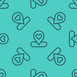 black line map pointer with heart icon isolated vector image