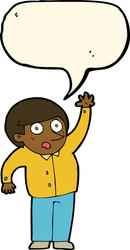 cartoon man asking question with speech bubble vector