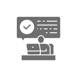 man at computer received letter with confirmation vector image