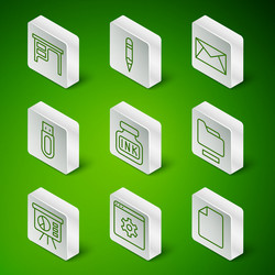 Set line file document browser setting office vector