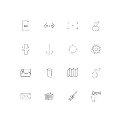 web linear thin icons set outlined simple vector image