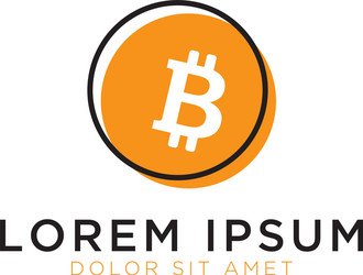 Crypto currency bitcoin bit coin logo Royalty Free Vector