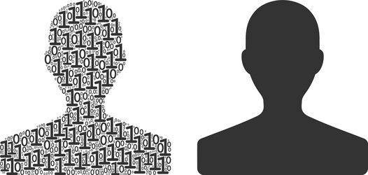 customer composition of binary digits vector image