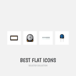 flat icon device set of mainframe transducer hdd vector image