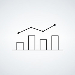 graph bar goes up and down linear icon crypto vector image