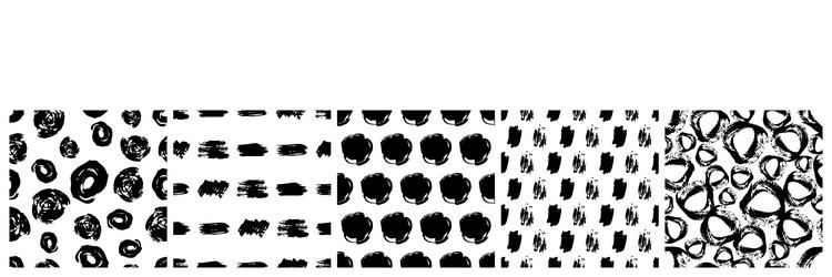 set of seamless patterns with scribble smears vector image
