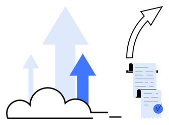 cloud-based document management and data analytics vector image