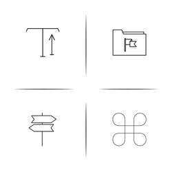 web and text simple linear icons set outlined vector image