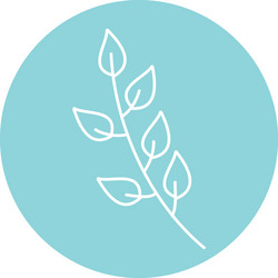 branch with leaves icon line block style vector image