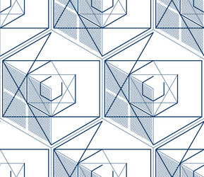 Geometric 3d lines abstract seamless pattern vector