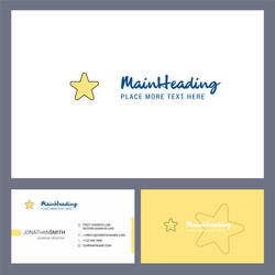 Star logo design with tagline front and back vector