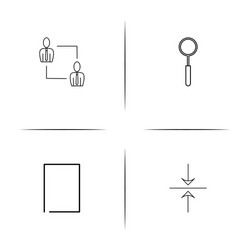 Web and text simple linear icon setsimple outline vector