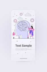 Woman solving psychological problem in tangled Vector Image