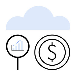 cloud computing for financial analysis and data vector image