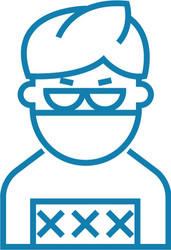 hacker linear icon concept line vector image