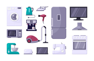 Household appliance color flat vector