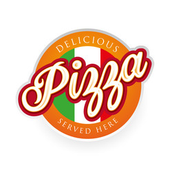 Retro Pizza Label Badge Vector Image