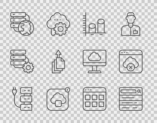 set line server search engine data analysis vector image