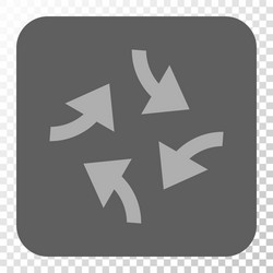 swirl arrows rounded square button vector image
