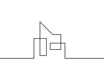 Abstract architecture as continuous lines drawing vector