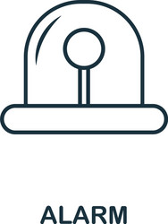 Alarm outline icon thin line concept element from vector