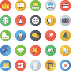Pack of physics practicals flat icons Royalty Free Vector