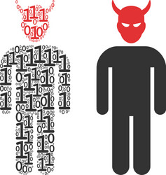 daemon collage of binary digits vector image