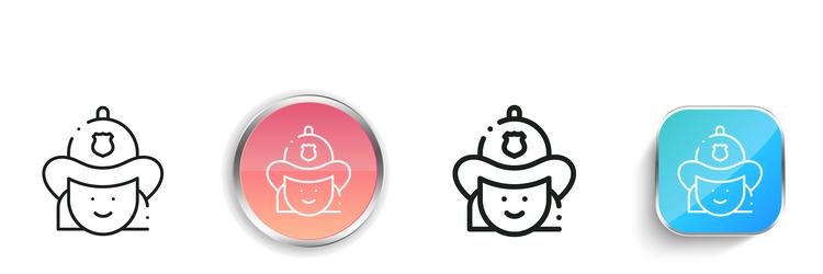 firefighter icon thin linear regular and button vector image