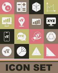 Set triangle math xyz coordinate system vector