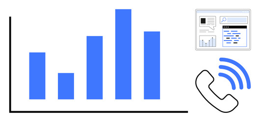 business data analysis with bar graph web vector image
