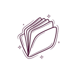 hand drawn folder with document doodle sketch vector