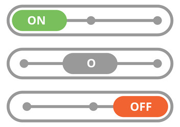 on off slider button color user interface element vector image