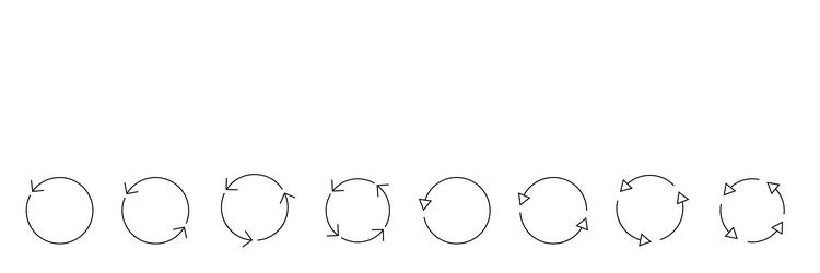 set of circle arrows isolated circular rotate vector image