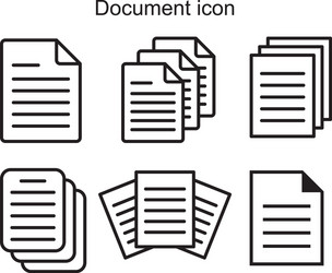 document icon template black color editable vector