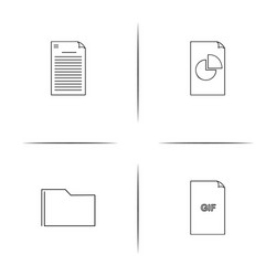 Files and folders sign simple linear icon vector