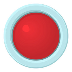 Red stop and panic button icon cartoon style vector