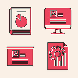 set document with graph chart user manual vector image