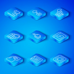 set line folder and lock data export server vector image