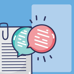 documents with chat bubbles vector