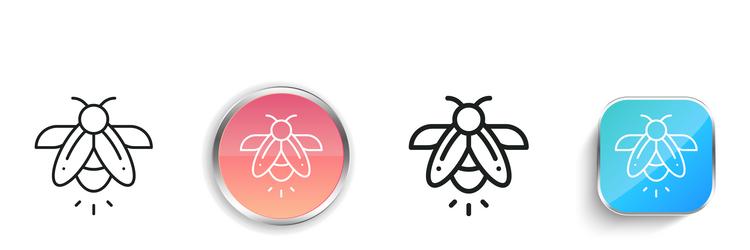 firefly icon thin linear regular and button style vector image