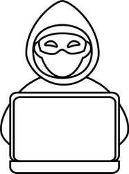 hacker with computer avatar character vector image
